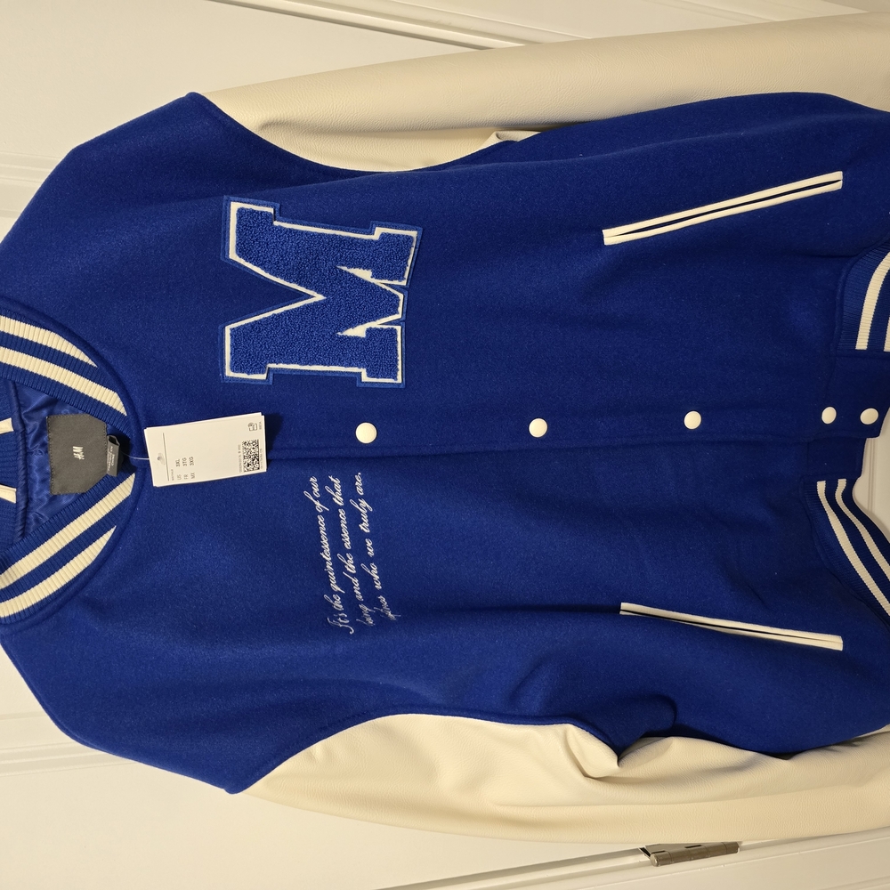 Blue and White Varsity Jacket - Picture 4 of 6